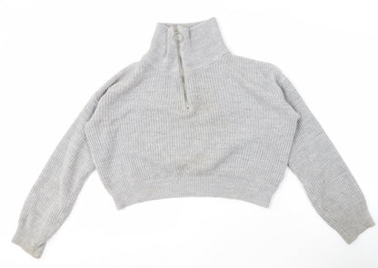 Womens UK Size M Urban Outfitters Grey Full Zip Jumper