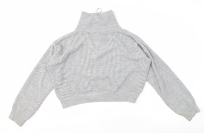 Womens UK Size M Urban Outfitters Grey Full Zip Jumper