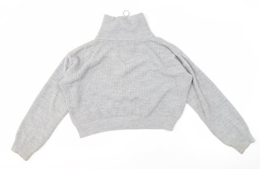 Womens UK Size M Urban Outfitters Grey Full Zip Jumper