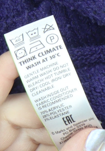 Womens UK Size S Marks and Spencer Purple Pullover Jumper