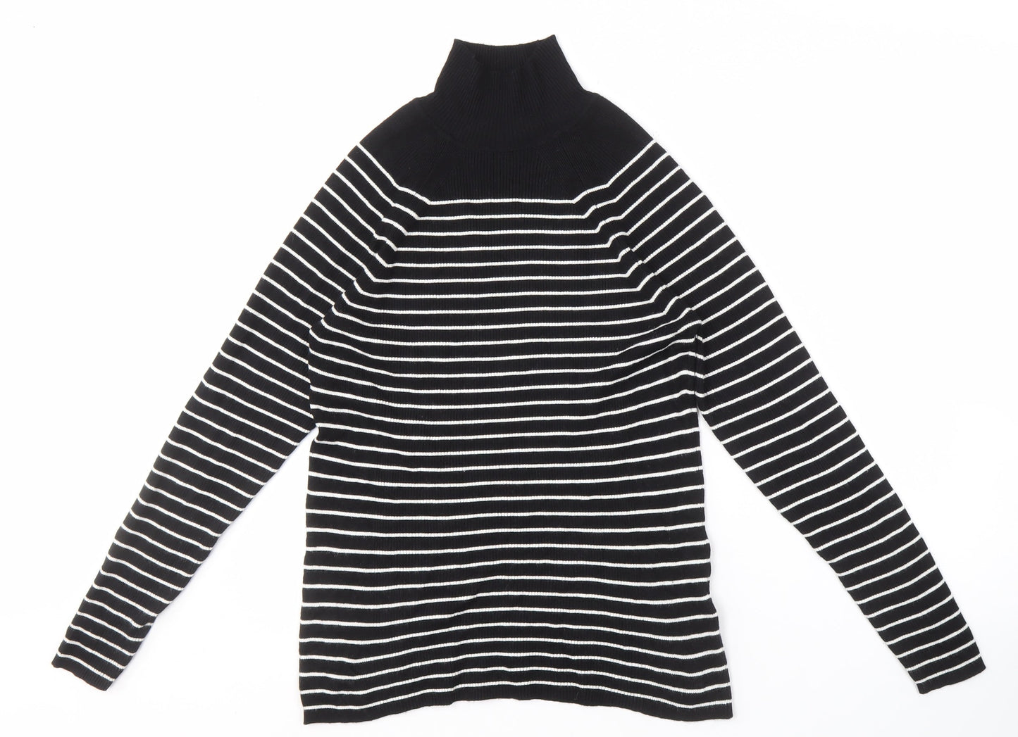 Womens UK Size 14 Marks and Spencer Black Jersey T-Shirt