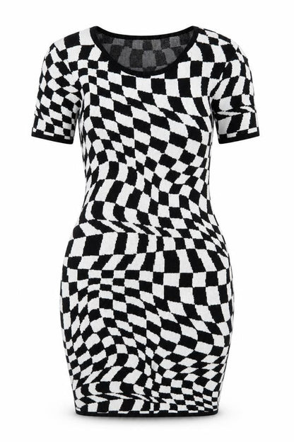 Apricot Women's Black White Bodycon Dress Size S