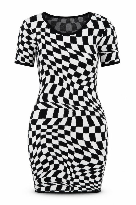 Apricot Women's Black White Bodycon Dress Size S