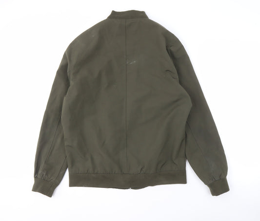 Mens UK Size M Burton Menswear London Green Bomber Jacket