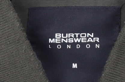 Mens UK Size M Burton Menswear London Green Bomber Jacket