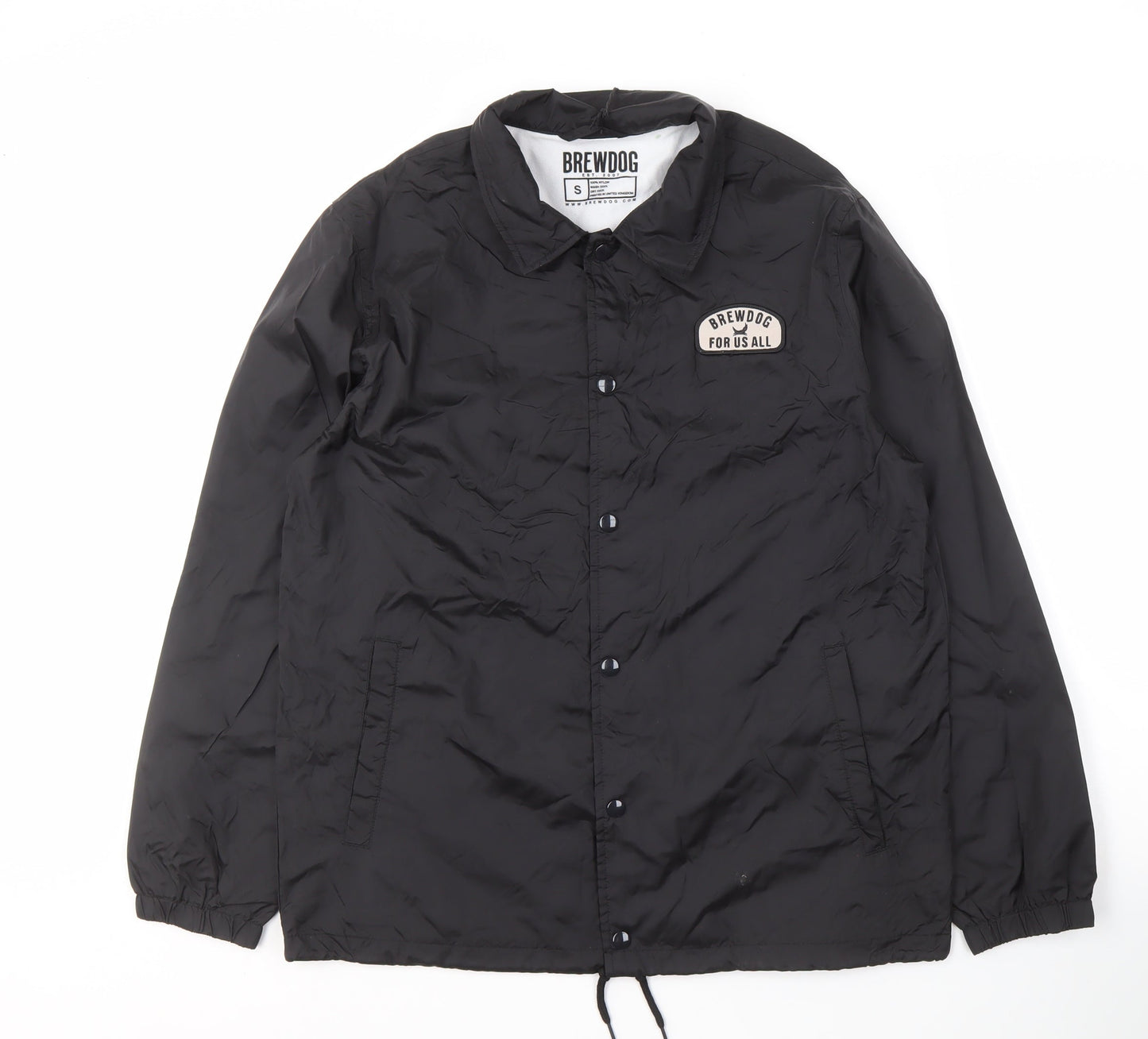 Mens UK Size S Brewdog Black Windbreaker Coat