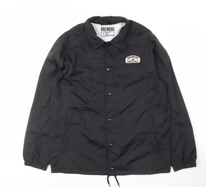 Mens UK Size S Brewdog Black Windbreaker Coat