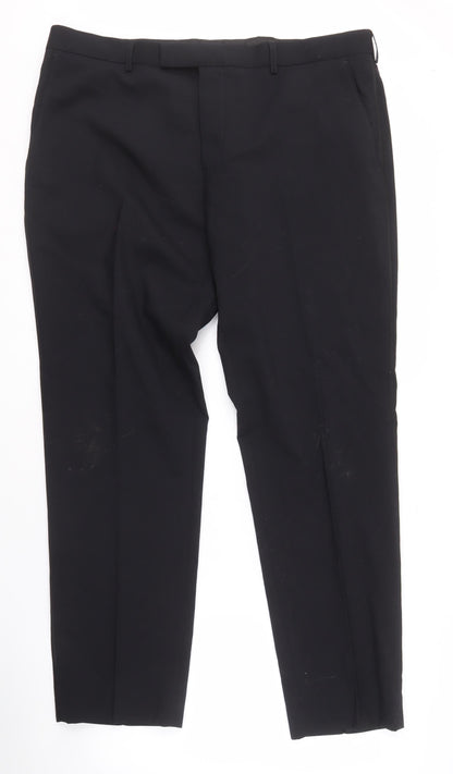 Moss 1851 Men's Black Trousers 40 Waist Wool Blend