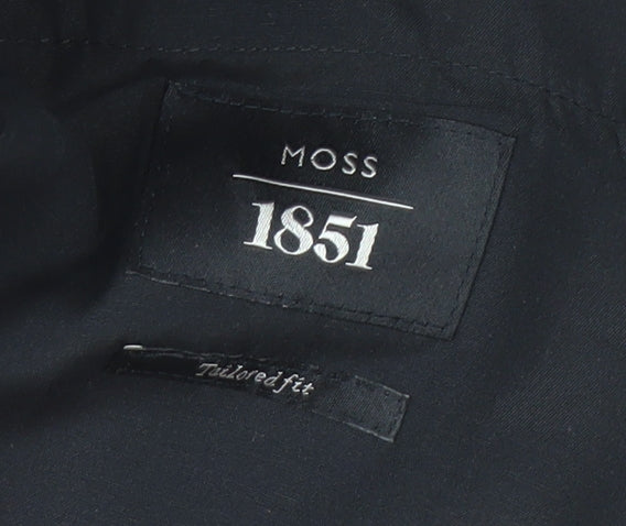 Moss 1851 Men's Black Trousers 40 Waist Wool Blend