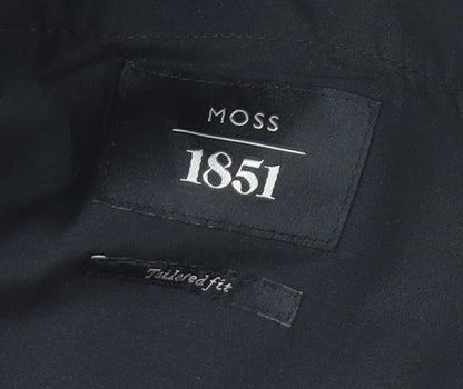 Moss 1851 Men's Black Trousers 40 Waist Wool Blend