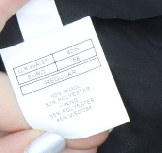 Moss 1851 Men's Black Trousers 40 Waist Wool Blend