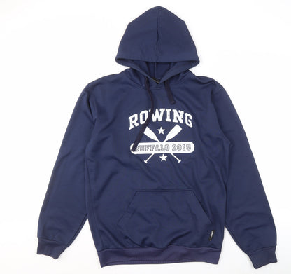BRT Men's Blue Pullover Hoodie M - Sports Graphic