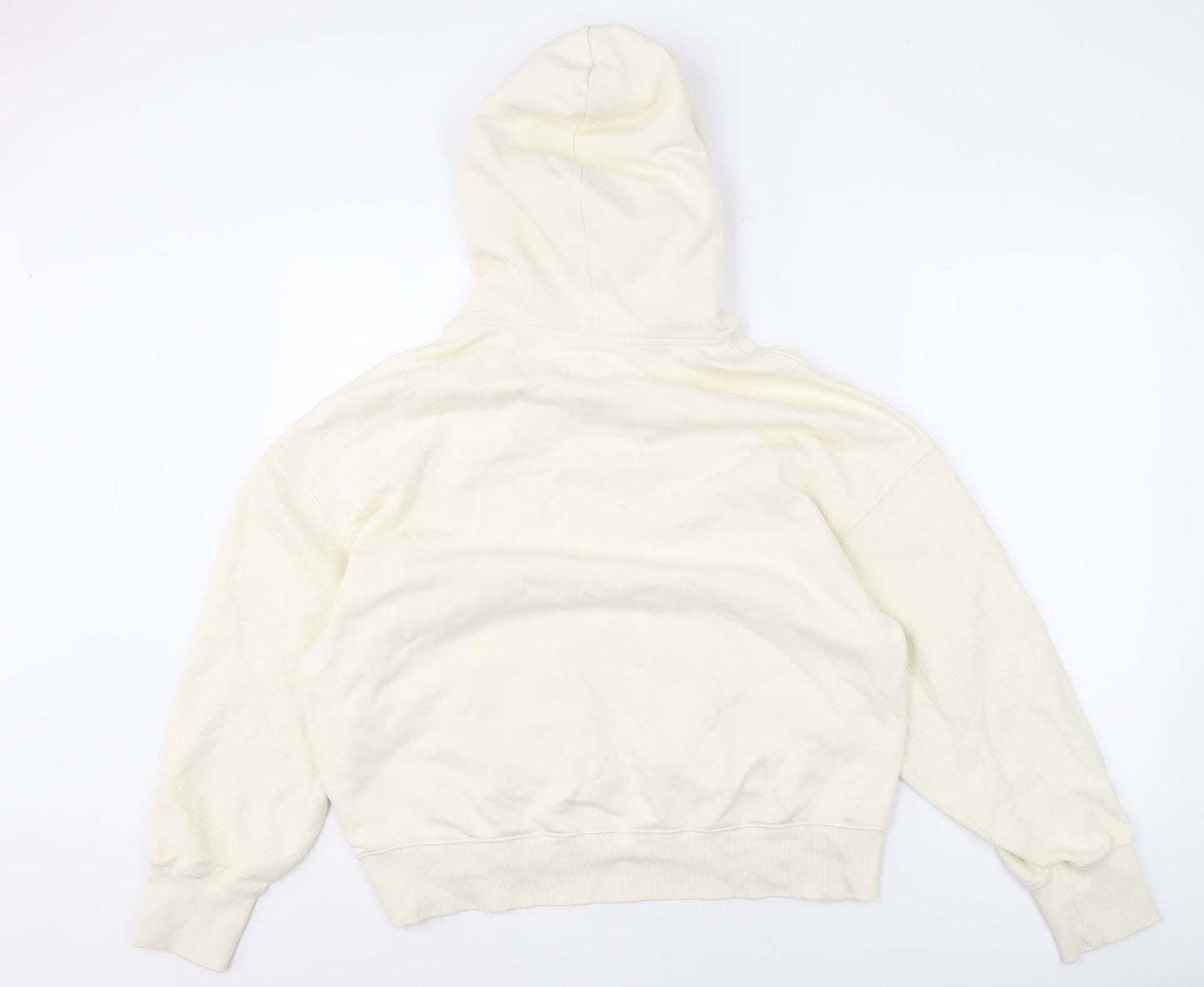 izzue Men's Ivory Medium Pullover Hoodie, Logo Accent