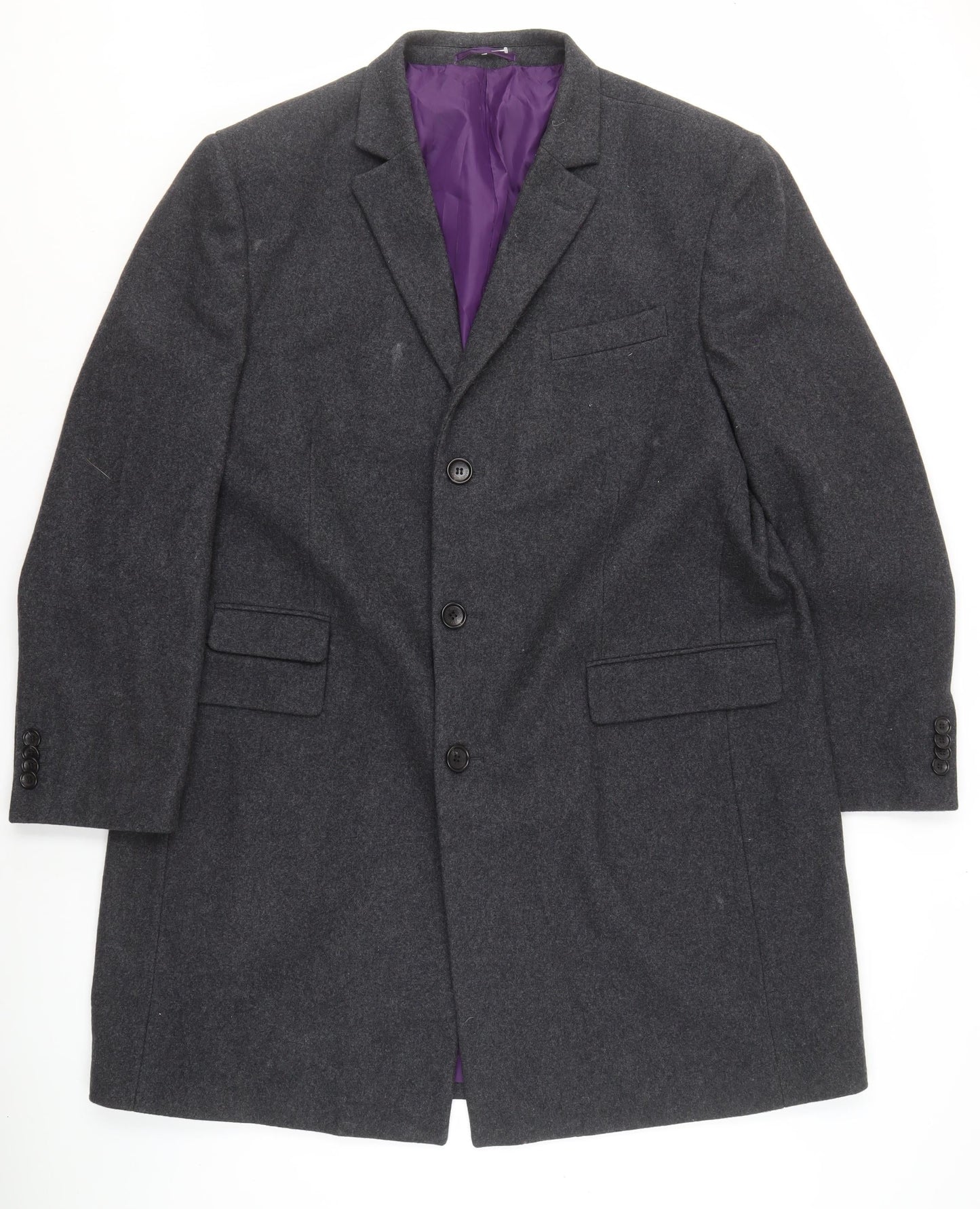 Mens UK Size XL Jeff Banks Grey Overcoat