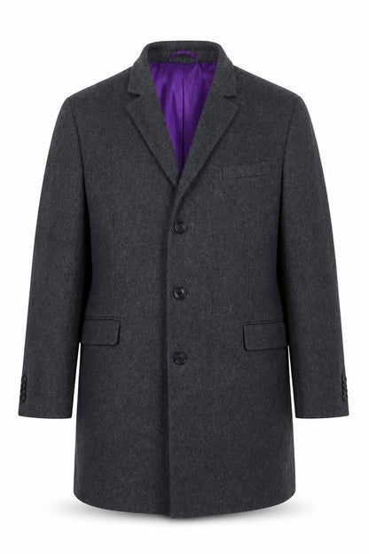 Mens UK Size XL Jeff Banks Grey Overcoat