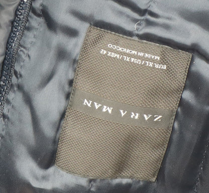 Zara Men's Black XL Military Jacket Coat