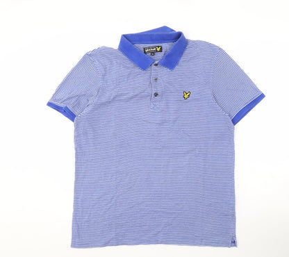Lyle & Scott XL Men's Blue Striped Cotton Polo Shirt