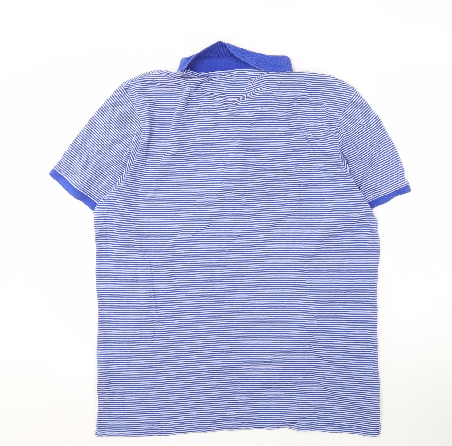 Lyle & Scott XL Men's Blue Striped Cotton Polo Shirt