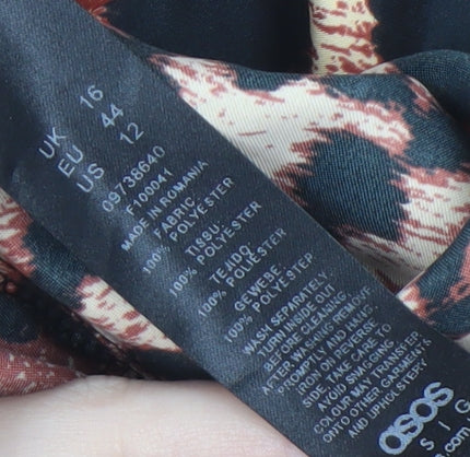 ASOS Women's Multicoloured Animal Print Skirt UK 16