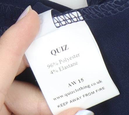 Quiz Women's Blue Sleeveless Blouse with Lace Accents