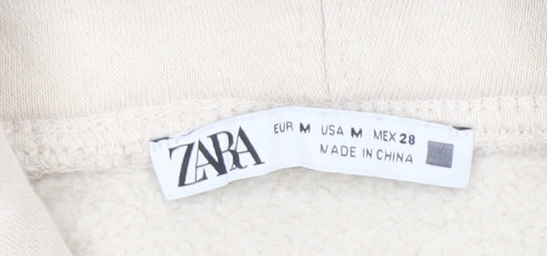 Zara Women’s Beige Pullover Hoodie M Lightweight