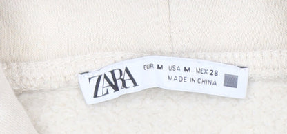 Zara Women’s Beige Pullover Hoodie M Lightweight