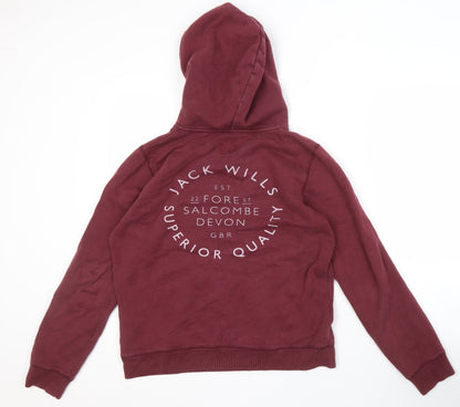 Womens UK Size 12 Jack Wills Red Pullover Hoodie