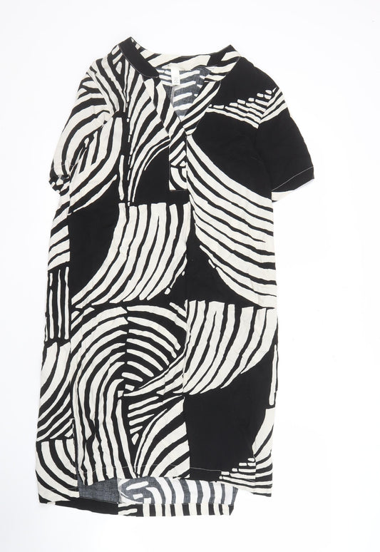 H&M Women's Black & White Geometric Dress XS