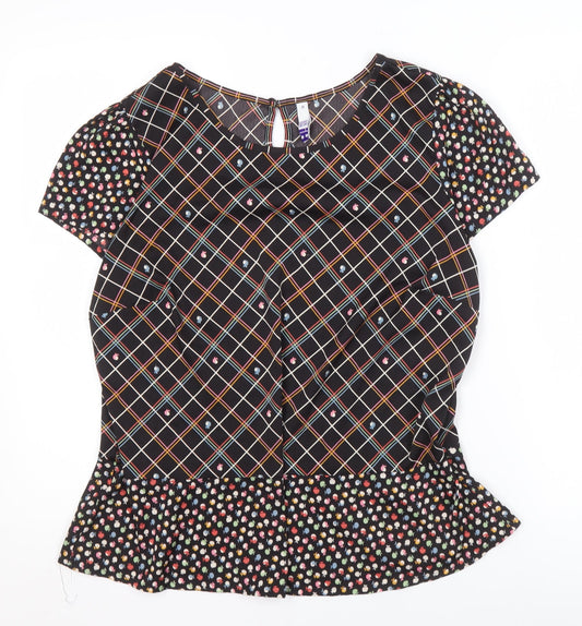 Womens UK Size 18 By Henry Holland Black Basic Blouse