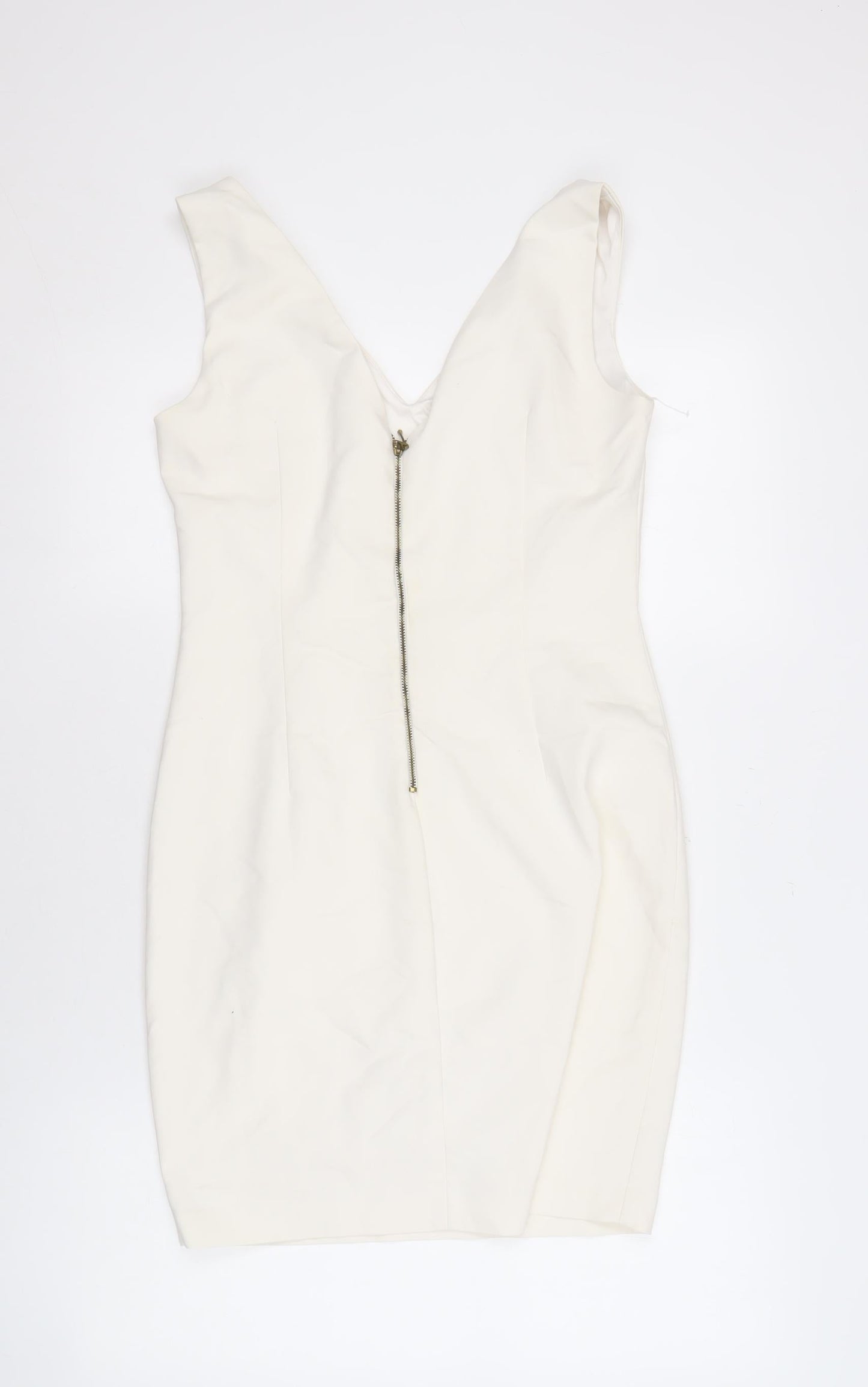 Zara Basic Ivory Sheath Dress Women Size 12