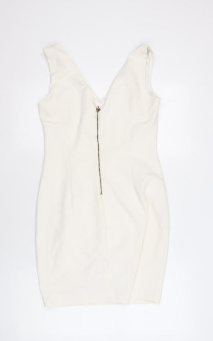 Zara Basic Ivory Sheath Dress Women Size 12