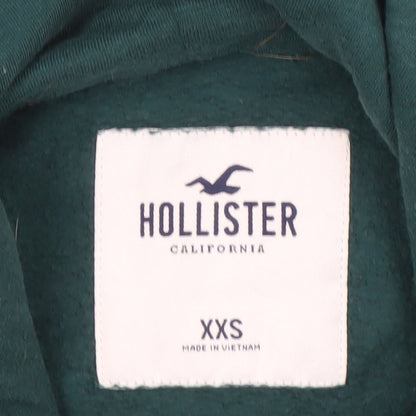 Hollister Women's Green Hoodie 2XS Pullover Embroidered