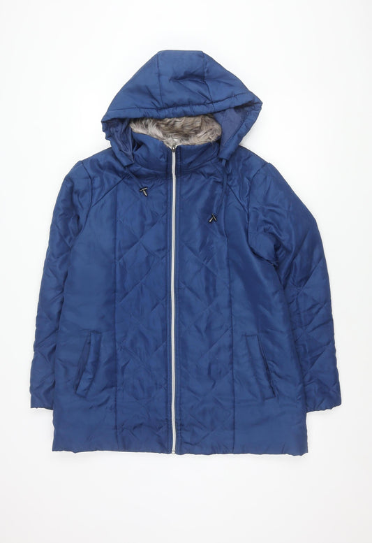 Casual Club Women's Blue Puffer Jacket S