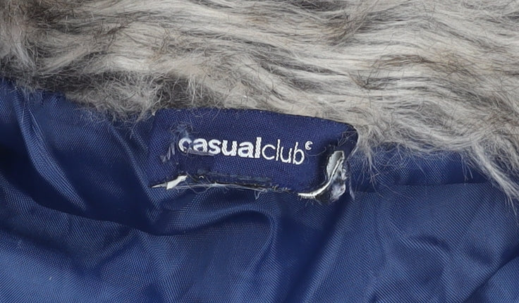 Womens UK Size S Casual Club Blue Puffer Jacket