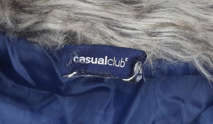 Womens UK Size S Casual Club Blue Puffer Jacket