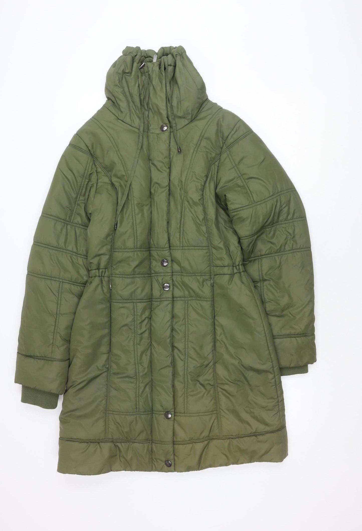 Womens UK Size 10 ETAGE Green Puffer Jacket