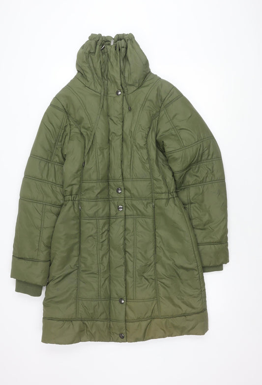 Womens UK Size 10 ETAGE Green Puffer Jacket