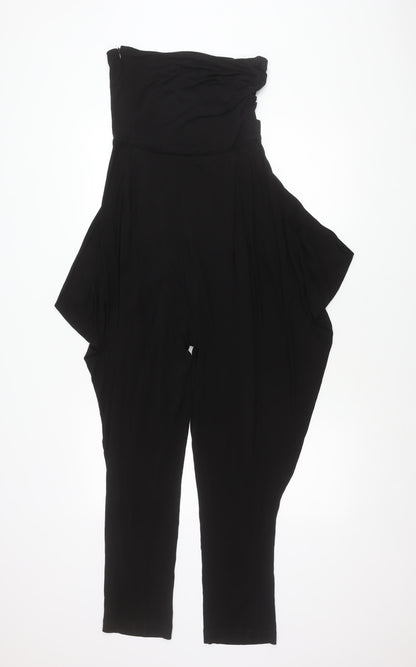 Zara Women's Black Jumpsuit Size 12 Elastic Waist