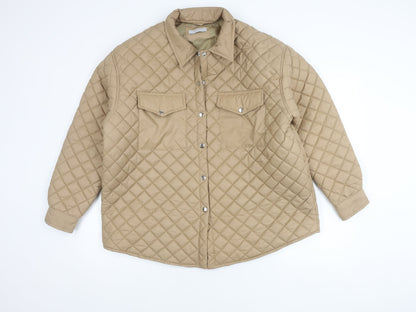 Quiz Women's Beige Quilted Jacket L Casual
