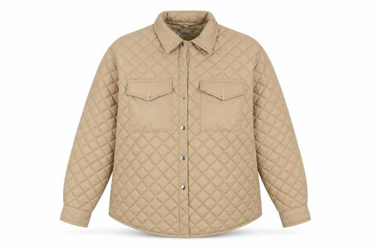 Womens UK Size L Quiz Beige Quilted Coat