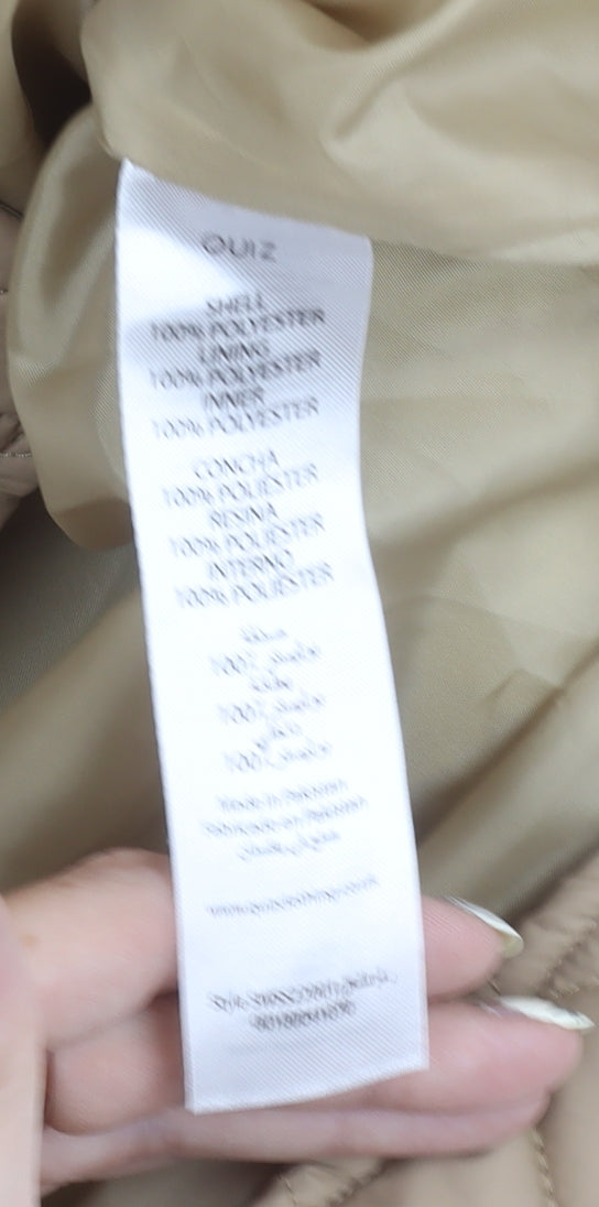 Quiz Women's Beige Quilted Jacket L Casual