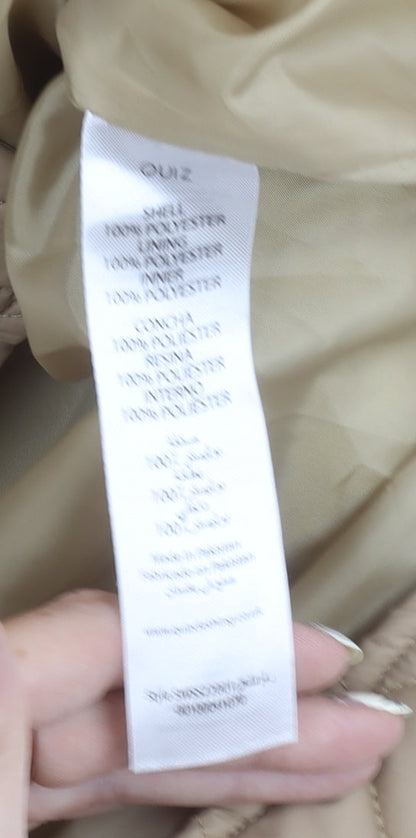 Quiz Women's Beige Quilted Jacket L Casual