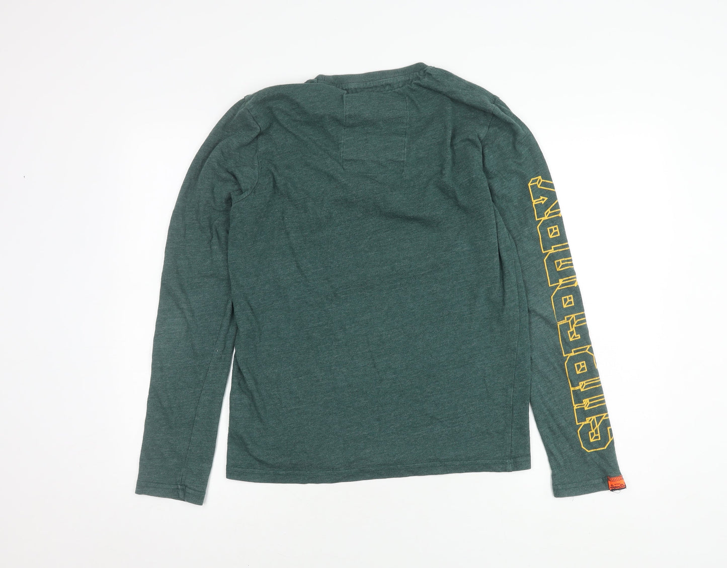 Superdry Men's Green Graphic Print Long Sleeve T-Shirt M