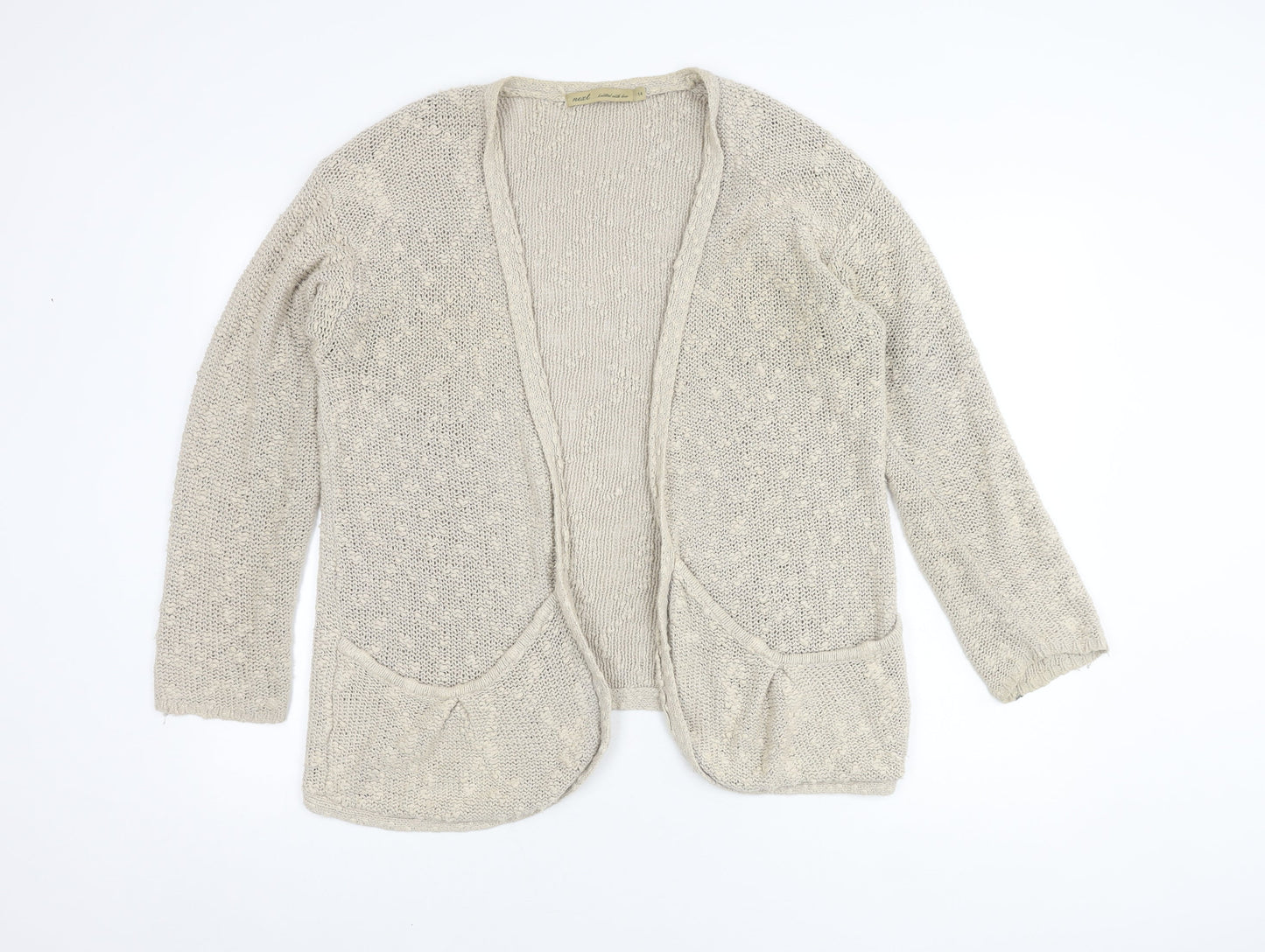 Womens UK Size 14 NEXT Beige Cardigan Jumper