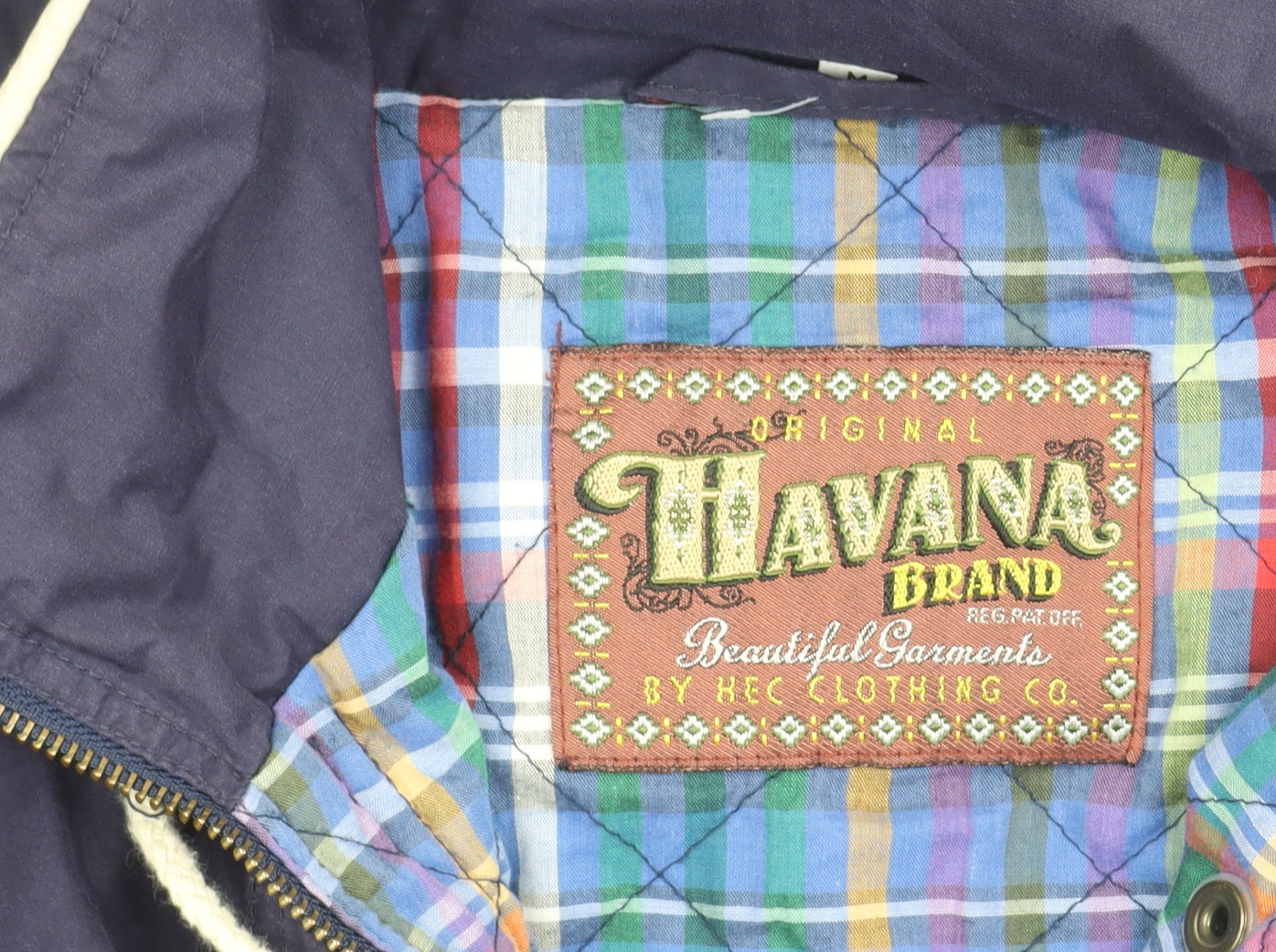 Havana Unisex Blue Jacket M Plaid Polyester Cotton Casual