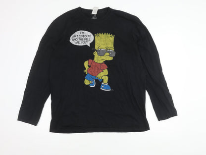 Mens UK Size L Gildan Black  T-Shirt