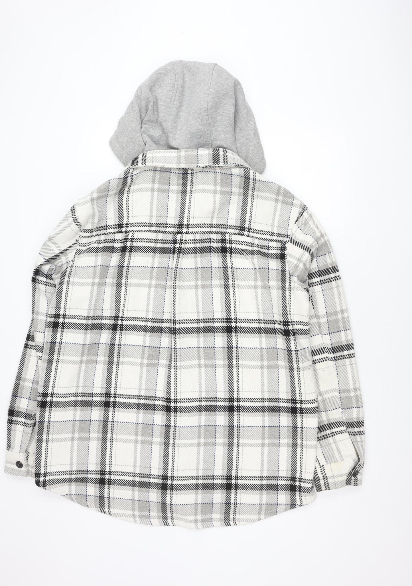 Zara Men's Multicoloured Hooded Plaid Jacket L