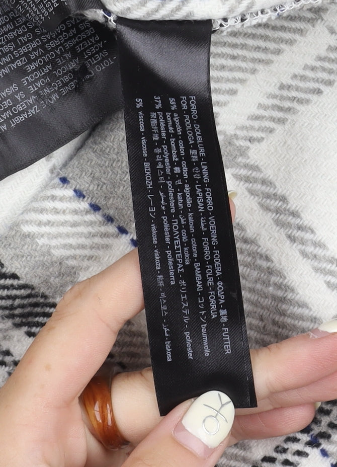 Zara Men's Multicoloured Hooded Plaid Jacket L