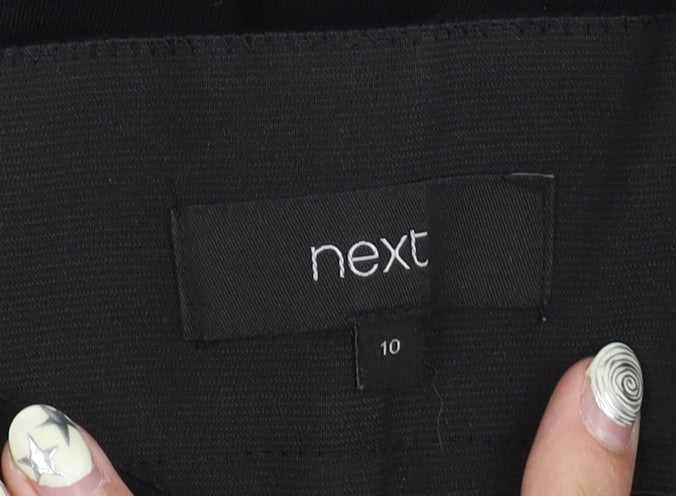 Womens UK Size 10 NEXT Slim Fit Casual Black Trousers