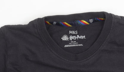 Marks & Spencer Boys Black Harry Potter Long Sleeve T-Shirt 5-6 Years